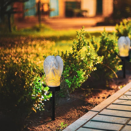 Outdoor Solar Lights, Solar Garden Light with Angel Statue Decor – image 6