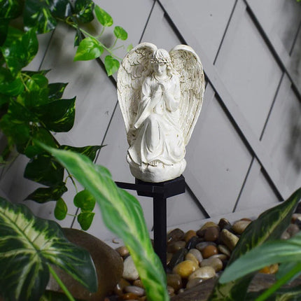 Outdoor Solar Lights, Solar Garden Light with Angel Statue Decor