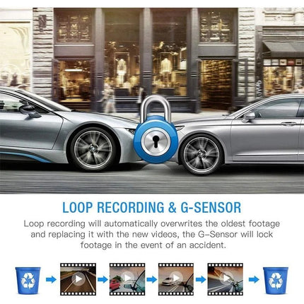 Dash Cam Front and Rear 1080P, Car Dash Cam with Loop Recording and G-Sensor – image 6