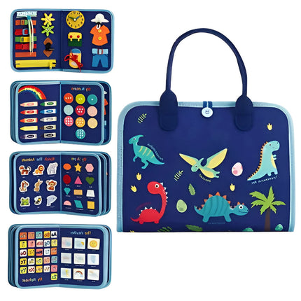 Busy Board for Toddlers, Montessori Sensory Board in Space Dinosaur or Unicorn Theme