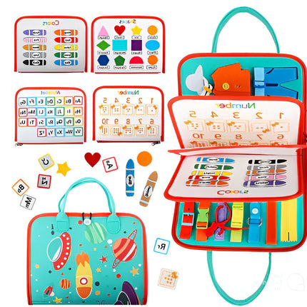 Busy Board for Toddlers, Montessori Sensory Board in Space Dinosaur or Unicorn Theme, Sensory Toy, Montessori Toy