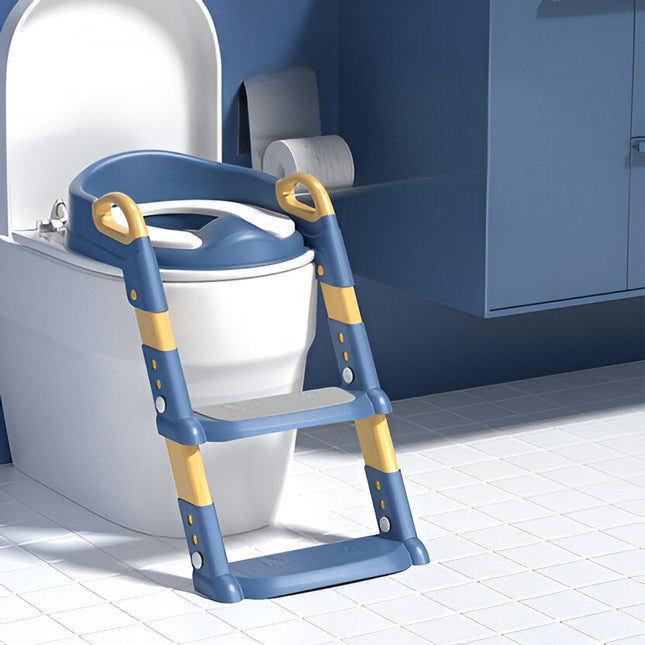 Potty Training Seat with Ladder, Toddler Toilet Training Seat with Steps, Foldable Potty Seat for Ages 2 to 5
