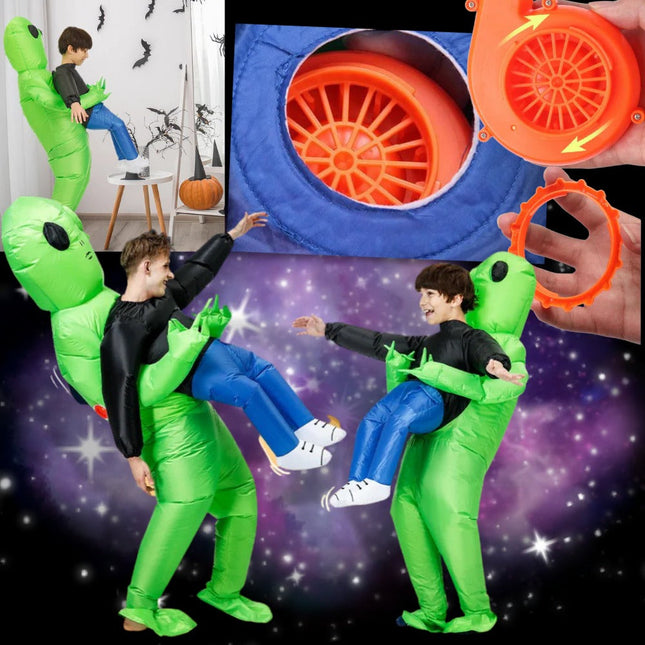 Kids Halloween Costume, Inflatable Alien Costume for Children 27.5 to 51.1 in Tall, Blow Up Costume