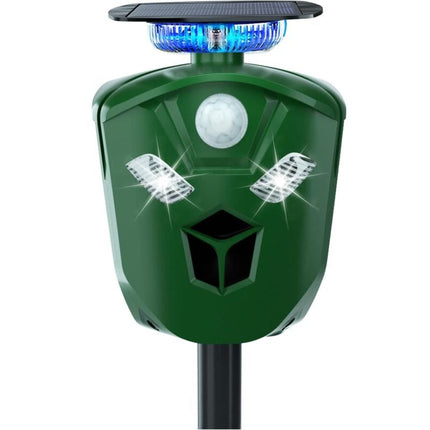 Solar Ultrasonic Squirrel Repellent with Motion Sensor and LED Flash, Raccoon Deterrent, Bird Deterrent for Yard