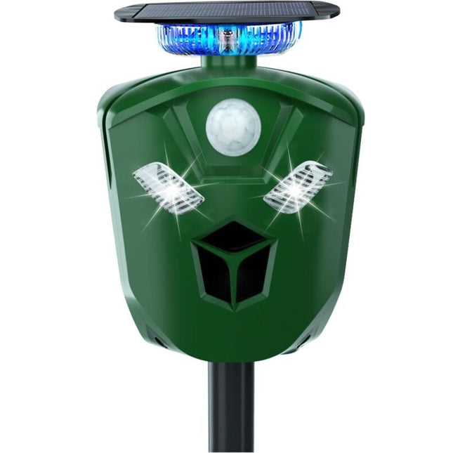 Solar Ultrasonic Squirrel Repellent with Motion Sensor and LED Flash, Raccoon Deterrent, Bird Deterrent for Yard