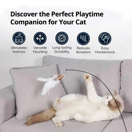 Interactive Cat Toys for Indoor Cats with Suction Cup, Bird Toy for Cats with 5 Replaceable Bell Birds