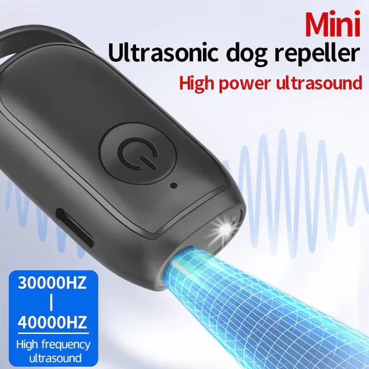 Tuzwa Ultrasonic Dog Repeller – Handheld High-Frequency Dog Deterrent with 10-Yard Range, Single-Button Control & Battery-Powered Portable Design