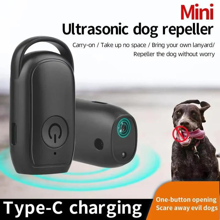 Tuzwa Ultrasonic Dog Repeller – Handheld High-Frequency Dog Deterrent with 10-Yard Range, Single-Button Control & Battery-Powered Portable Design