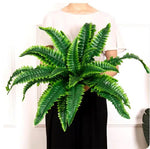 Tuzwa Artificial Fern Plant – UV-Resistant Faux Greenery with 18 Full Fronds, Bendable Stems for Indoor & Covered Outdoor Decor