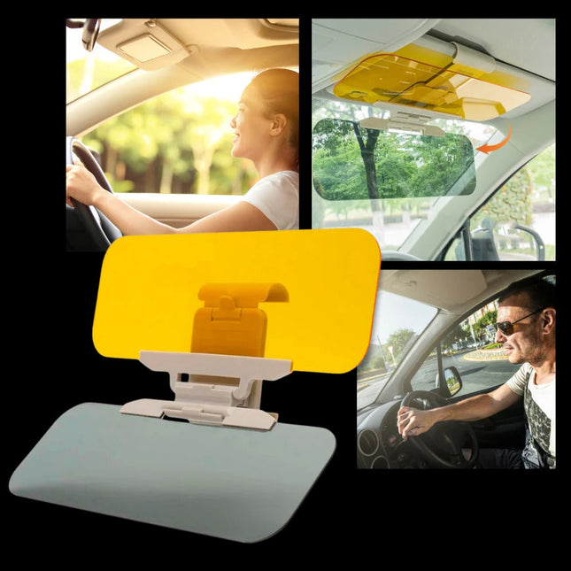 Car Visor Extender Day and Night, Sun Visor Extension with Gray and Yellow Lens, Clip On Visor for Night