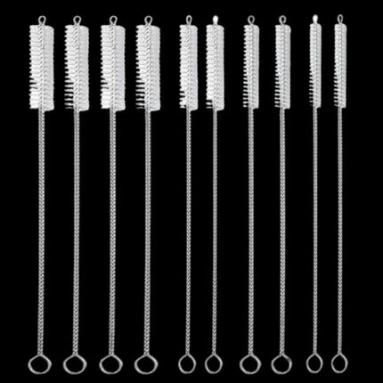 Bottle Brush Set of 10, Reusable Metal Straw Cleaner with Loop End
