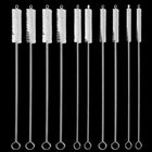 Bottle Brush Set of 10, Straw Cleaning Brush for Tumblers and Water Bottles, Reusable Metal Straw Cleaner with Loop End