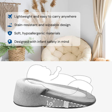 Infant Lounger for 0 to 12 Months with Head Support and Safety Belts, 15 Degree Incline Infant Lounger – image 12