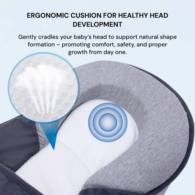 Infant Reflux Pillow with 15 Degree Incline, Head Support and Safety Belts