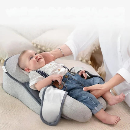 Infant Reflux Pillow with 15 Degree Incline, Infant Lounger for 0 to 12 Months with Head Support and Safety Belts