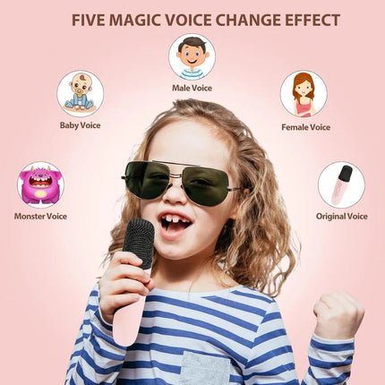 Karaoke Machine for Kids, Portable Karaoke Machine with 2 Microphones and LED Lights – image 6
