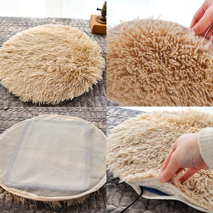 USB Heated Pet Cushion for Cats and Dogs, 15.7 in Round Constant Temperature Warming Pad Bed Mat for Small and Medium Pets
