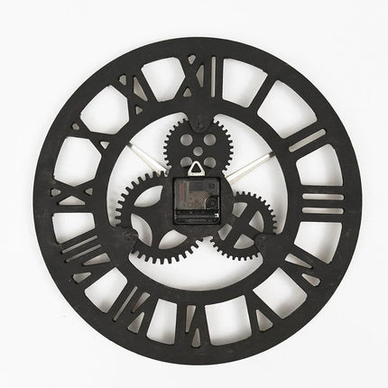 Industrial Wall Clock with Roman Numerals and Exposed Gears – image 6