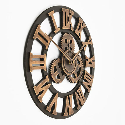 Analog Clock for Wall, Silent Gear Clock for Living Room
