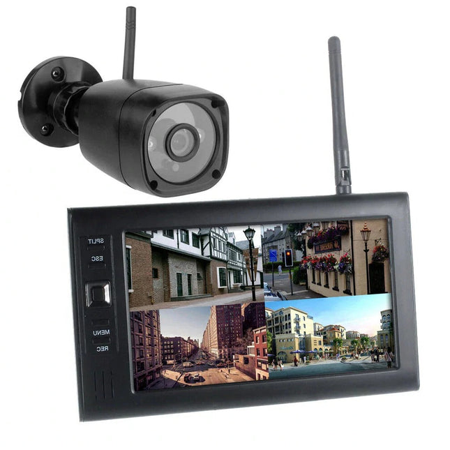 Wireless Security Camera System with Monitor, 7 Inch Outdoor Security Camera System for Home