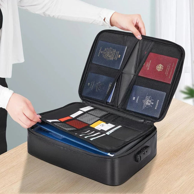 Fireproof Document Bags with Lock, Waterproof Fireproof Bag for Cash and Passports