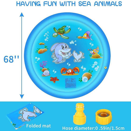 Splash Pad 68 Inch Inflatable Water Play Mat, Sprinkler Splash Pad for Kids and Toddlers – image 10