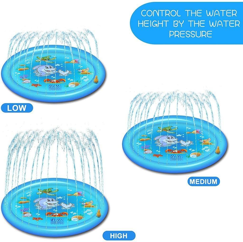 Tuzwa 68-Inch Splash Pad for Kids – Adjustable Sprinkler Water Play Mat with Garden Hose Connection for Backyard Summer Fun