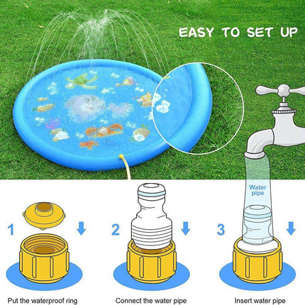 Splash Pad 68 Inch Inflatable Water Play Mat, Sprinkler Splash Pad for Kids and Toddlers – image 8