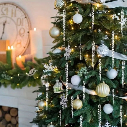 Icicle Ornament Set of 12, Winter Party Decor