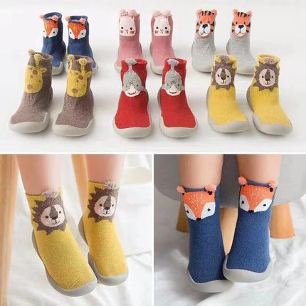 Infant Shoe Socks, Slip On Indoor Shoes with Animal Designs – image 7