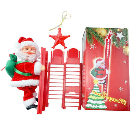 Christmas Toy Climbing Santa on Ladder with Lights and Sound, Santa Christmas Mantel Decor – image 13