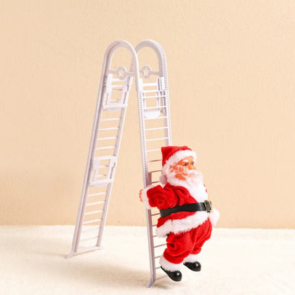 Christmas Toy Climbing Santa on Ladder with Lights and Sound, Santa Christmas Mantel Decor – image 9