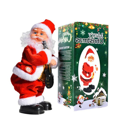Christmas Toy Climbing Santa on Ladder with Lights and Sound, Santa Christmas Mantel Decor – image 7