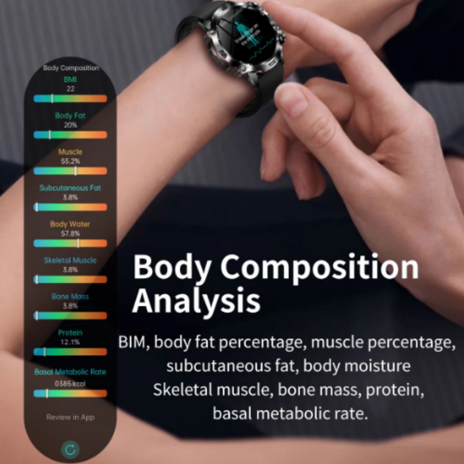 Tuzwa Smartwatch with Bluetooth Calling – Fitness Activity Tracker with Sleep Timing, Temperature Trends, Touchscreen & Adjustable Strap