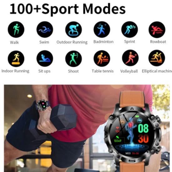 Tuzwa Smartwatch with Bluetooth Calling – Fitness Activity Tracker with Sleep Timing, Temperature Trends, Touchscreen & Adjustable Strap