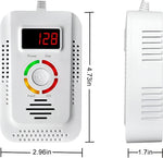 Tuzwa Gas & Carbon Monoxide Detector – Plug-In CO Detector with Digital Display, Audible & Visual Alerts, 90–240V & Optional Battery Backup