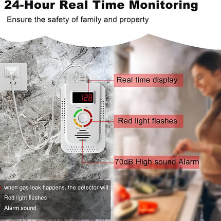 Natural Gas Detector for Home, Combustible Gas Leak Detector with Digital Display – image 5