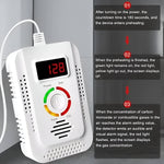 Tuzwa Gas & Carbon Monoxide Detector – Plug-In CO Detector with Digital Display, Audible & Visual Alerts, 90–240V & Optional Battery Backup