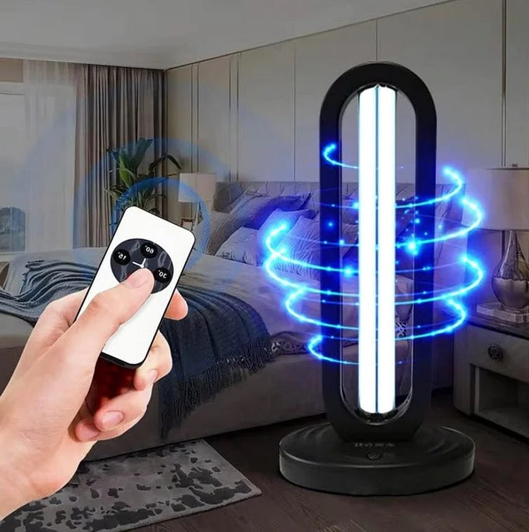 Tuzwa UV Room Lamp – Remote Control Ultraviolet Exposure Light with Timed Operation, Plug-In Power & Approx. 400 Sq Ft Coverage