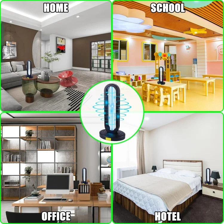 Tuzwa UV Room Lamp – Remote Control Ultraviolet Exposure Light with Timed Operation, Plug-In Power & Approx. 400 Sq Ft Coverage