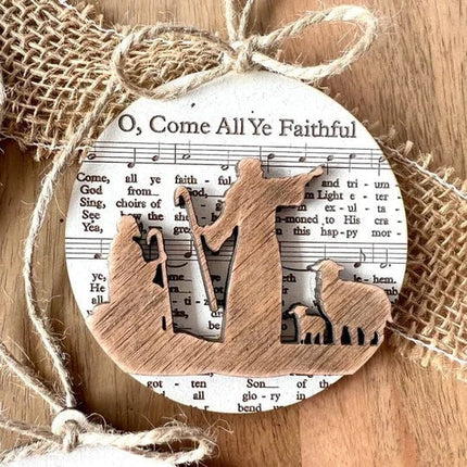 Nativity Music Sheet Christmas Tree Ornament