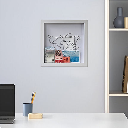 Keepsake Box with Clear Front, Wall Mounted Display Box for Tickets and Postcards