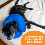 TUZWA Inflatable Dog Cone Collar for Recovery, Soft Adjustable Pet E-Collar for Dogs & Cats, Air Valve, Inner Loop, Easy Feeding