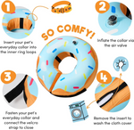 TUZWA Inflatable Dog Cone Collar for Recovery, Soft Adjustable Pet E-Collar for Dogs & Cats, Air Valve, Inner Loop, Easy Feeding