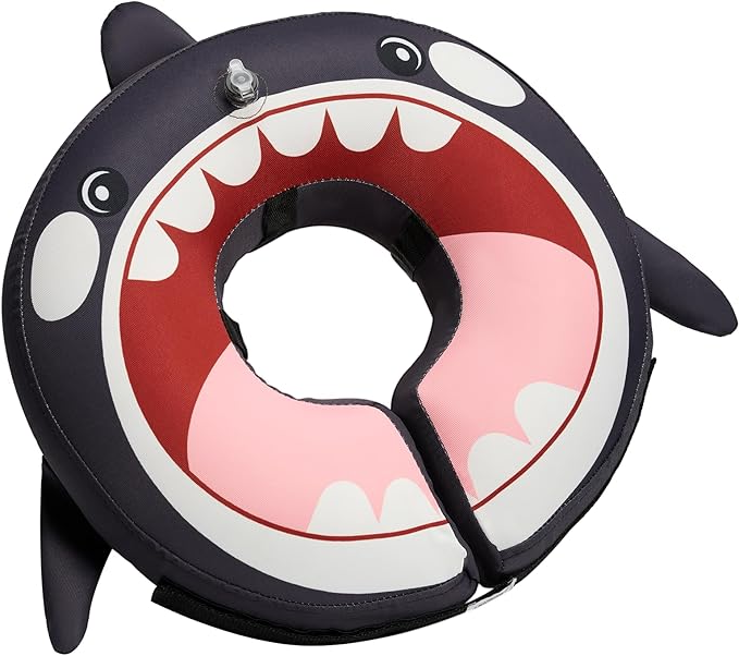 TUZWA Inflatable Dog Cone Collar for Recovery, Soft Adjustable Pet E-Collar for Dogs & Cats, Air Valve, Inner Loop, Easy Feeding