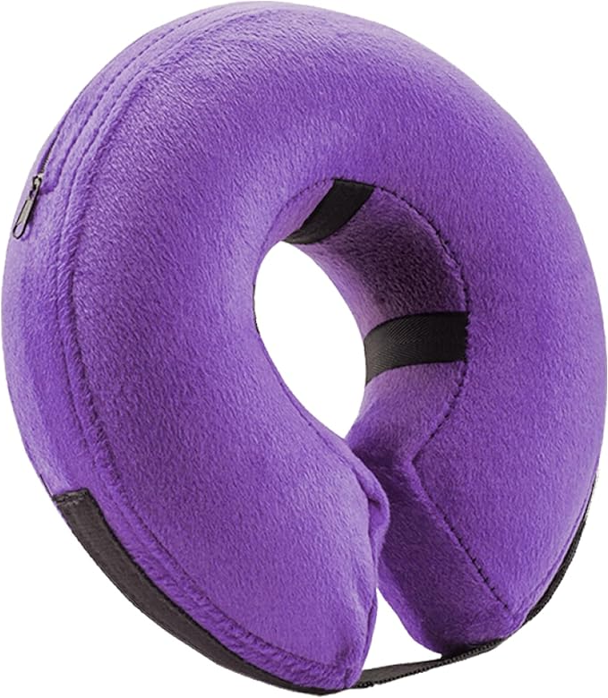 TUZWA Inflatable Dog Cone Collar for Recovery, Soft Adjustable Pet E-Collar for Dogs & Cats, Air Valve, Inner Loop, Easy Feeding