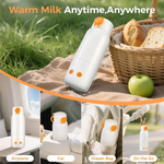 TUZWA Portable Baby Bottle Warmer for Car, 10-Minute Heating, Auto Shutoff, 12-Foot Cord, 8 oz Capacity, Foldable Travel Design