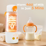 TUZWA Portable Baby Bottle Warmer for Car, 10-Minute Heating, Auto Shutoff, 12-Foot Cord, 8 oz Capacity, Foldable Travel Design