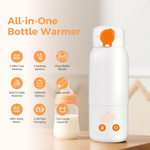 TUZWA Portable Baby Bottle Warmer for Car, 10-Minute Heating, Auto Shutoff, 12-Foot Cord, 8 oz Capacity, Foldable Travel Design