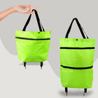 Reusable Shopping Bag with Wheels, Foldable Reusable Grocery Bag, Rolling Tote for Groceries and Laundry